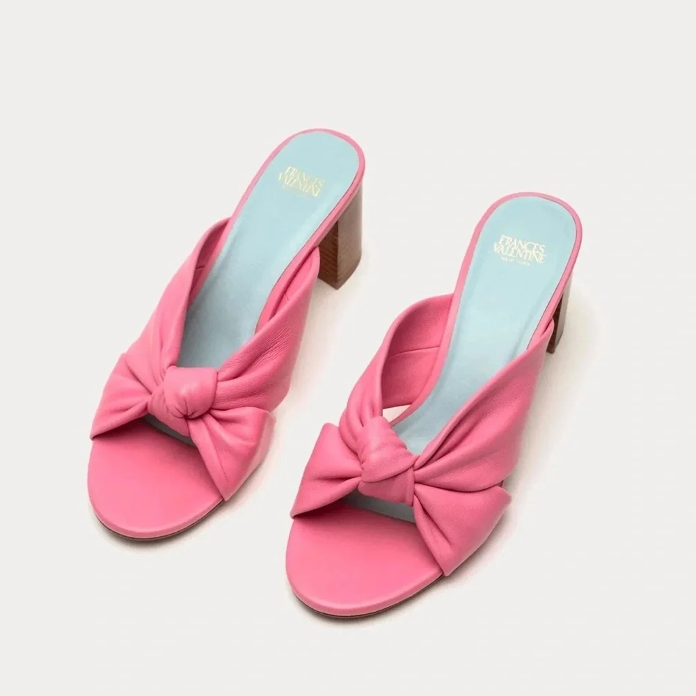 Frances Valentine Mollie Slide Heel genuine leather pink size 7 - Picture 1 of 6